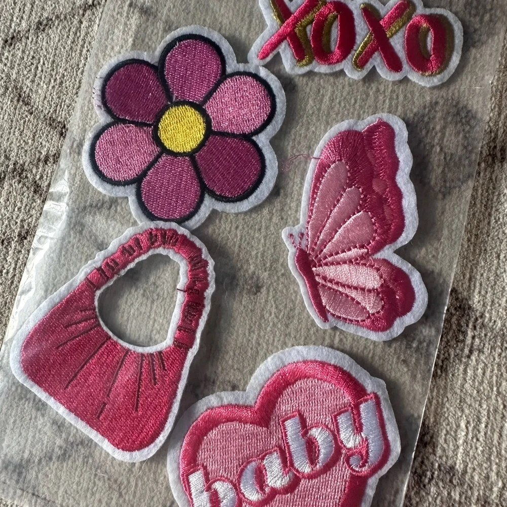 Iron on patches‎ set of 5 pink y2k girly